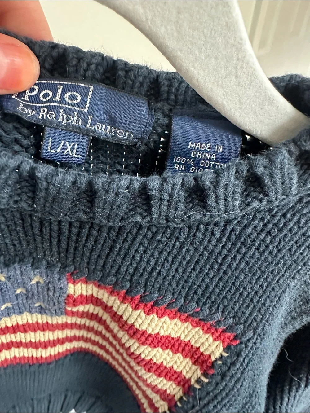 Polo Ralph Lauren Navy Kids' Flag Knit Sweater L/XL (18/24m)